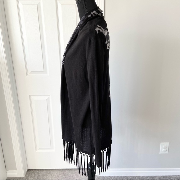 Rachel Roy Boho  Tassel Animal Pattern Lightweight Cardigan - Picture 2 of 16